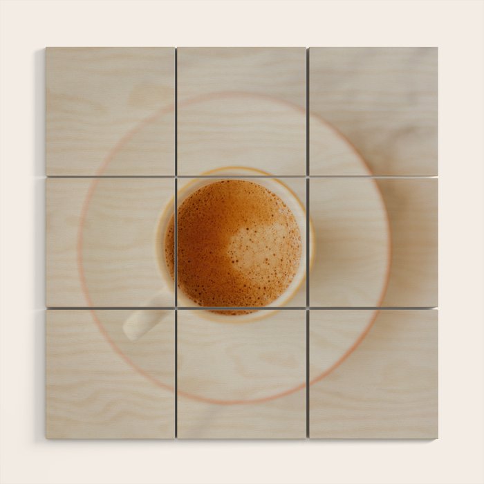 Latte, White Marble Wood Wall Art Gallery Image 1