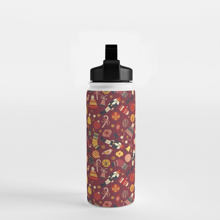 Christmas Ornaments Pattern Water Bottle Gallery Image 2