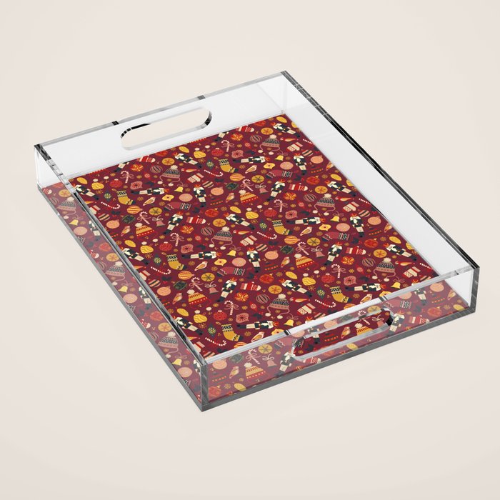 Christmas Ornaments Pattern Acrylic Tray Gallery Image 1