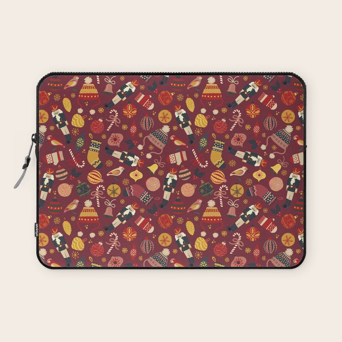 Christmas Ornaments Pattern Laptop Sleeve Gallery Image 1