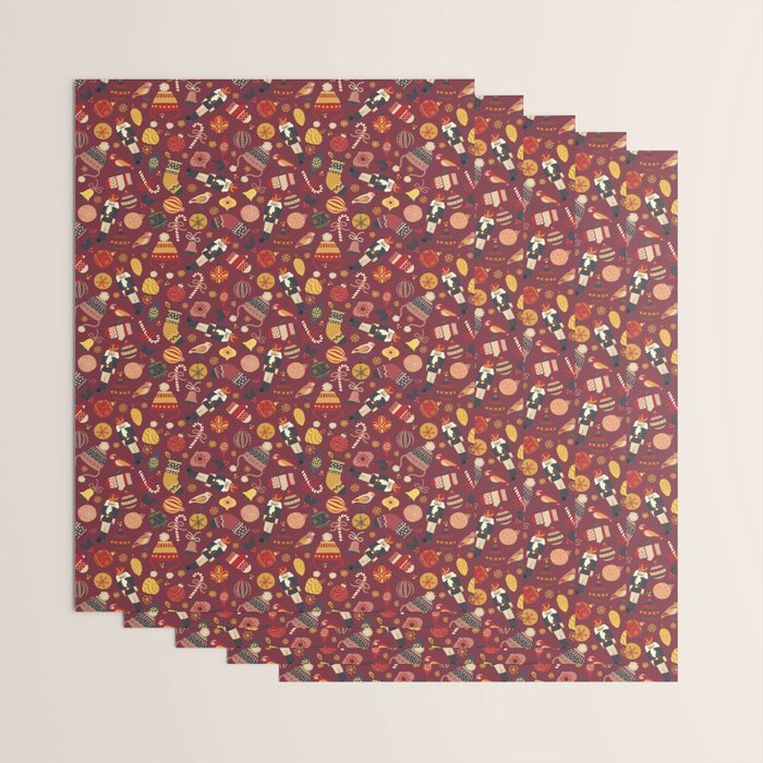 Christmas Ornaments Pattern Wrapping Paper Gallery Image 3