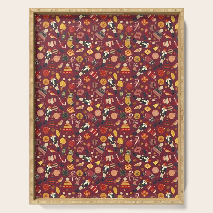Christmas Ornaments Pattern Serving Tray Gallery Image 1