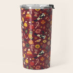 Christmas Ornaments Pattern Travel Mug Gallery Image 2