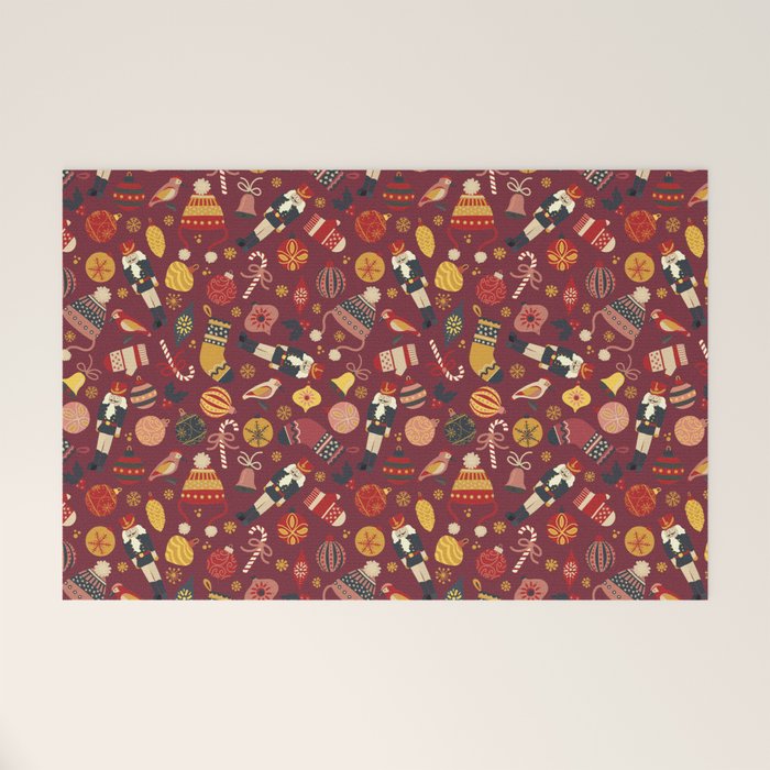 Christmas Ornaments Pattern Welcome Mat Gallery Image 1