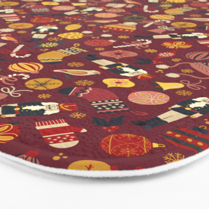 Christmas Ornaments Pattern Bath Mat Gallery Image 3