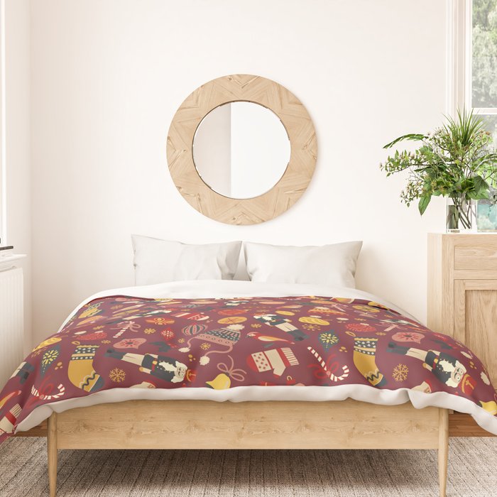 Christmas Ornaments Pattern Duvet Cover Gallery Image 3