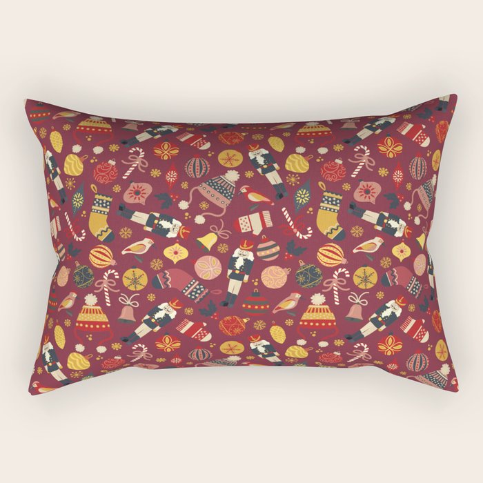 Christmas Ornaments Pattern Rectangular Pillow Gallery Image 2