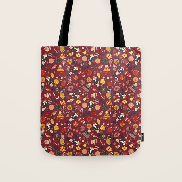 Christmas Ornaments Pattern Tote Bag Gallery Image 1