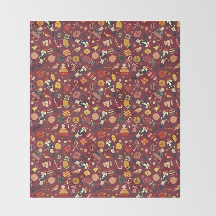 Christmas Ornaments Pattern Throw Blanket Gallery Image 2