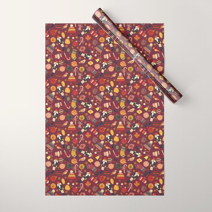 Christmas Ornaments Pattern Wrapping Paper Gallery Image 1