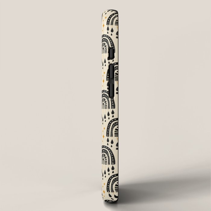 Little Rainbows - black, marigold, and cream iPhone Case Gallery Image 2