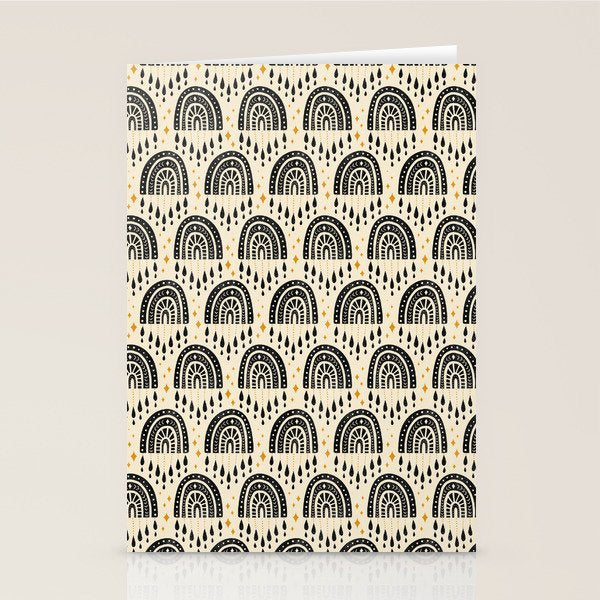 Little Rainbows - black, marigold, and cream Stationery Card Gallery Image 2
