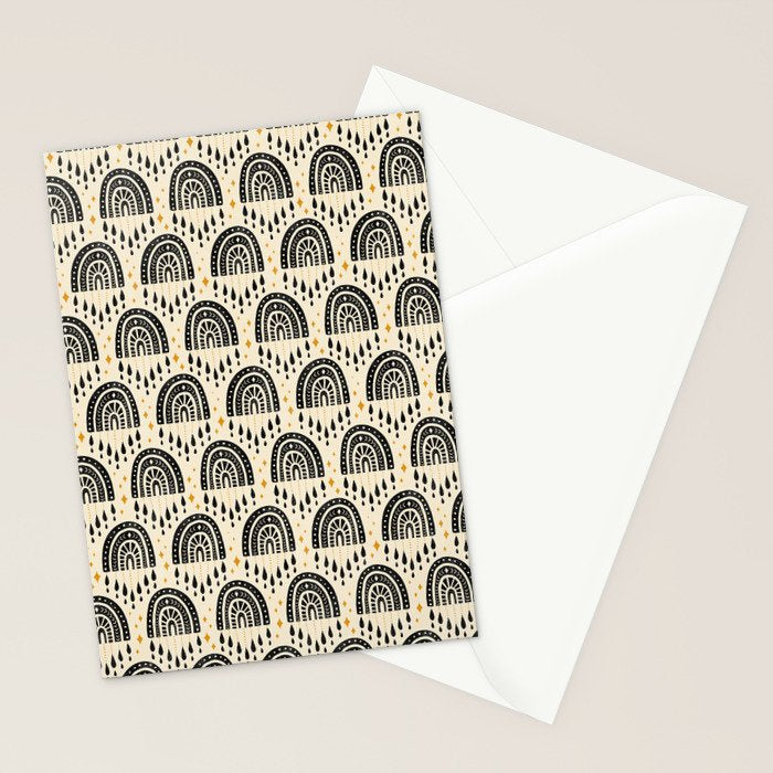 Little Rainbows - black, marigold, and cream Stationery Card Gallery Image 2