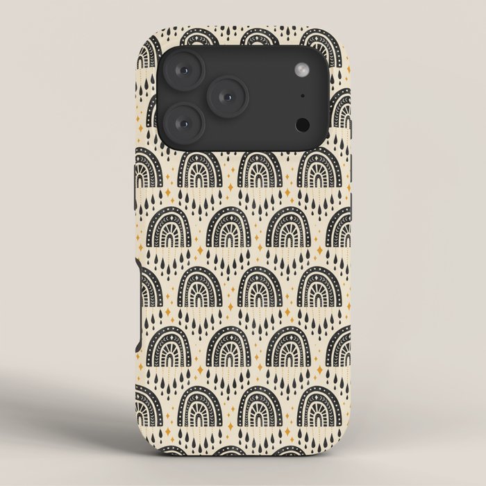 Little Rainbows - black, marigold, and cream iPhone Case Gallery Image 3