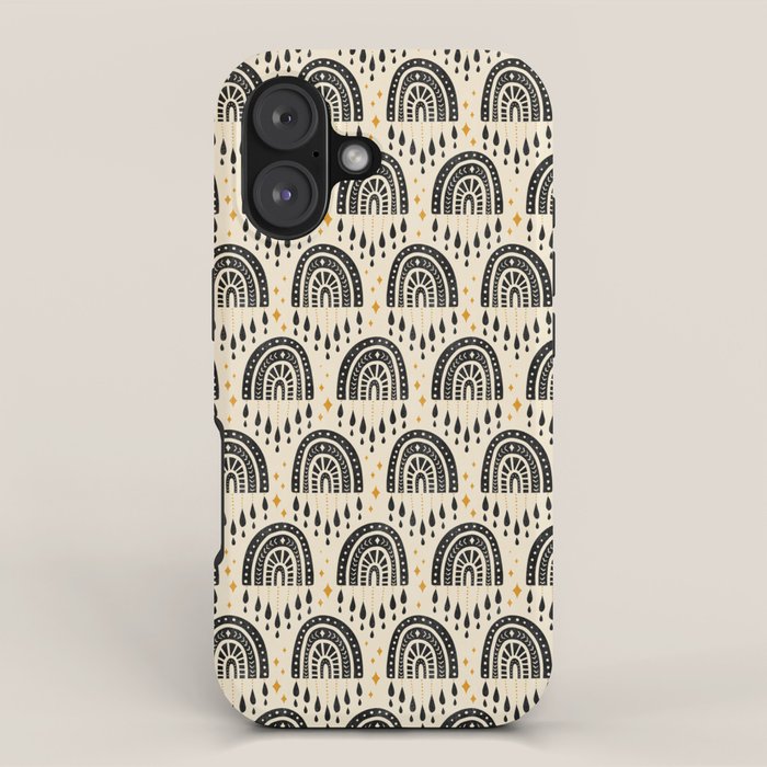Little Rainbows - black, marigold, and cream iPhone Case Gallery Image 1