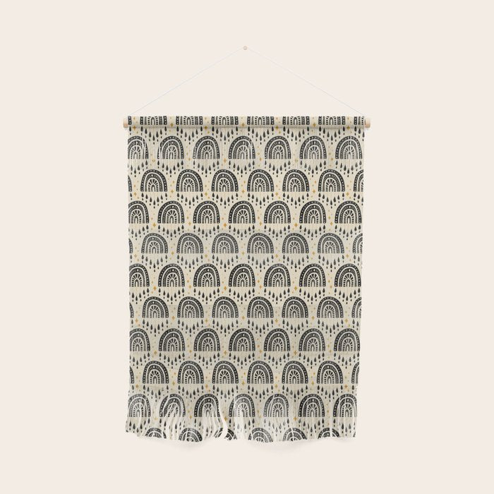 Little Rainbows - black, marigold, and cream Wall Hanging Gallery Image 1