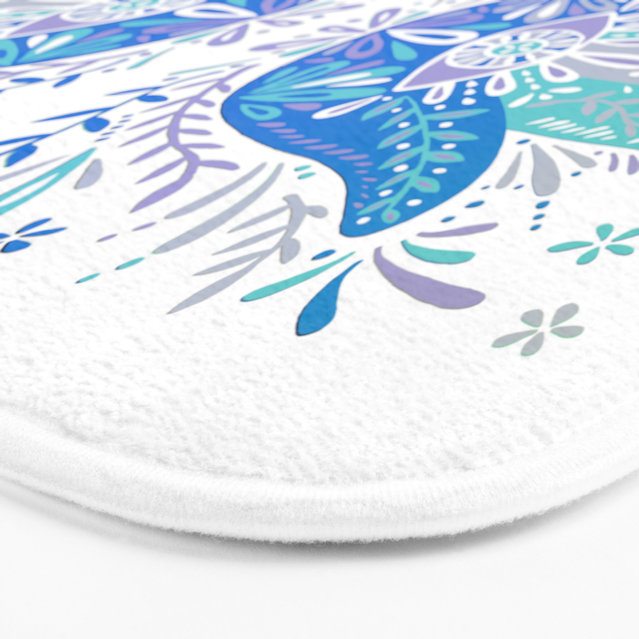 Hamsa Hand - Blue & Turquoise Palette Bath Mat Gallery Image 3