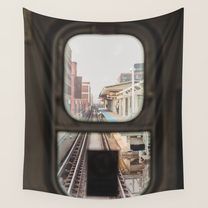 Loop Bound - Chicago El Photography Wall Tapestry Gallery Image 4