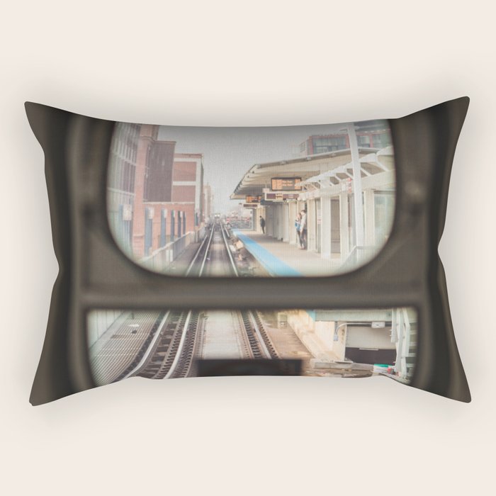 Loop Bound - Chicago El Photography Rectangular Pillow Gallery Image 1
