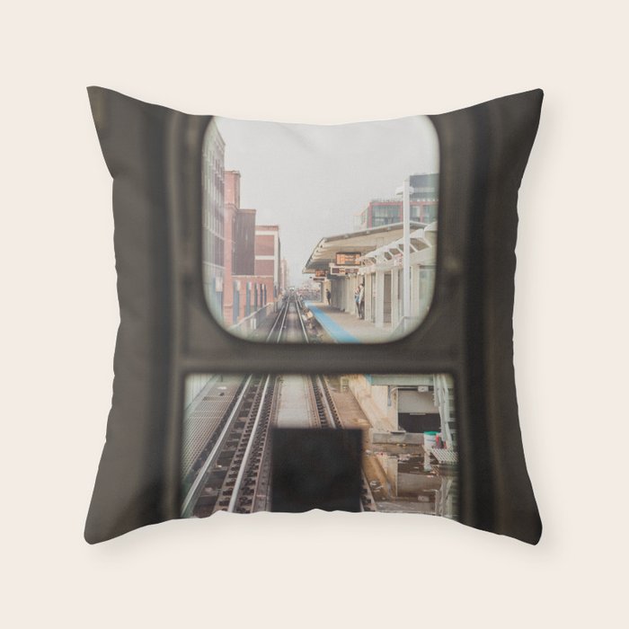 Loop Bound - Chicago El Photography Throw Pillow Gallery Image 1