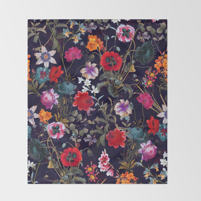 Midnight Garden XIX Throw Blanket Gallery Image 2