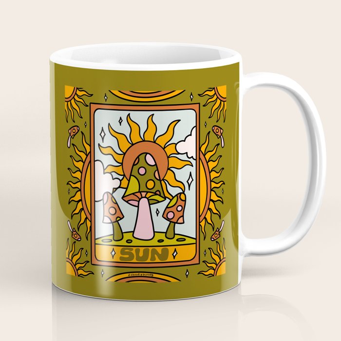 19. Sun Tarot Mushroom Coffee Mug Gallery Image 1