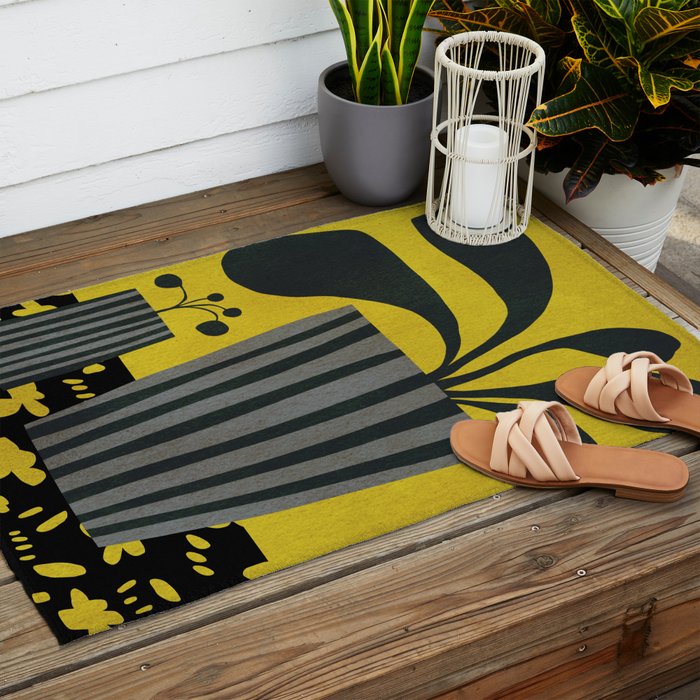 Abstract-botanical 46-2 Outdoor Rug Gallery Image 2