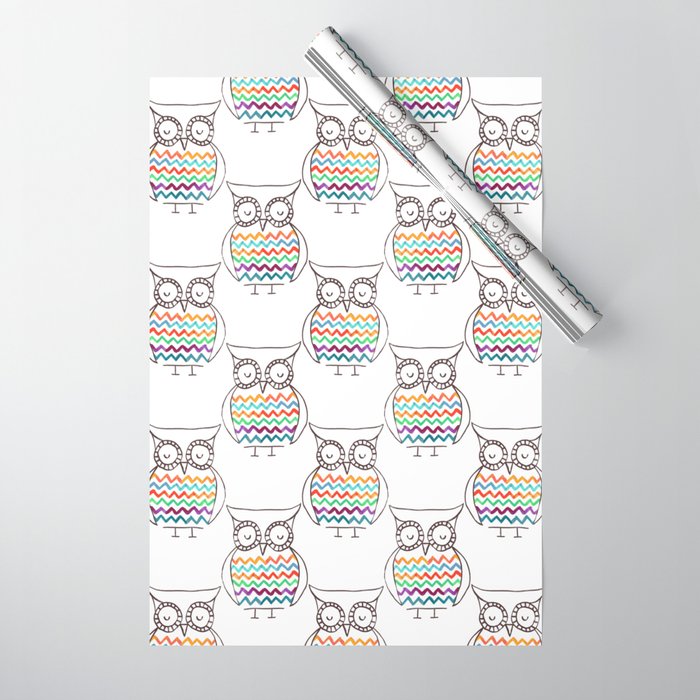 Chevron Owl Wrapping Paper Gallery Image 1