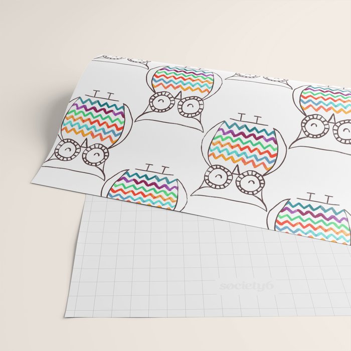 Chevron Owl Wrapping Paper Gallery Image 2