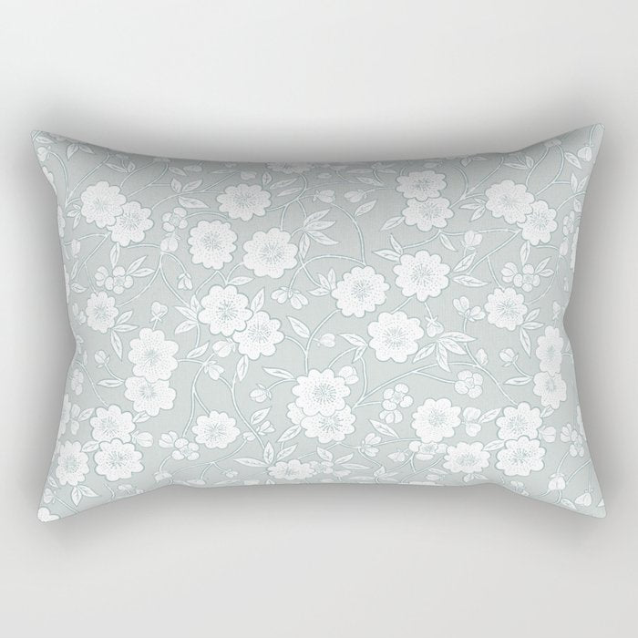 Cluster Flower Vines - Mint Rectangular Pillow Gallery Image 2