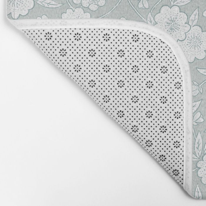 Cluster Flower Vines - Mint Bath Mat Gallery Image 2