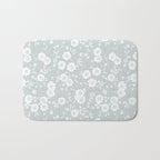 Cluster Flower Vines - Mint Bath Mat Gallery Image 1