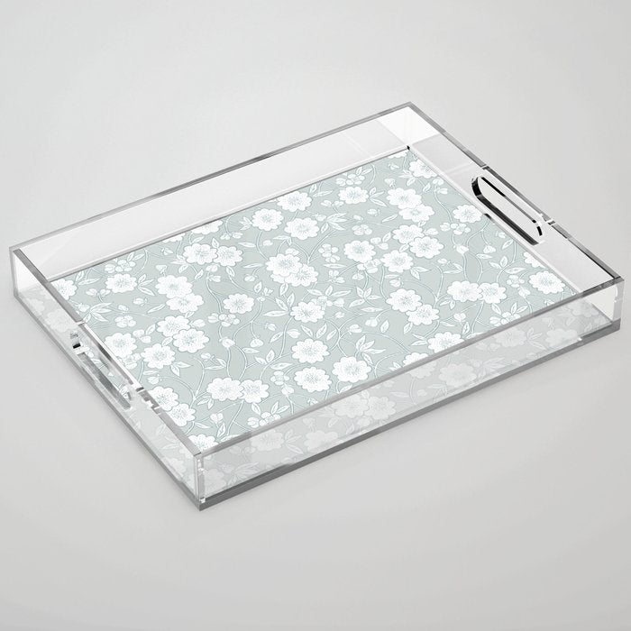Cluster Flower Vines - Mint Acrylic Tray Gallery Image 1