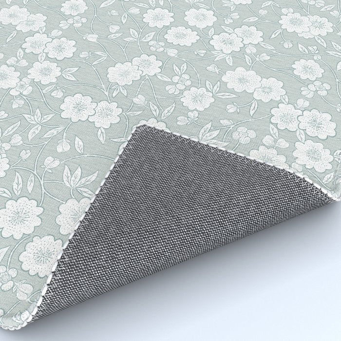 Cluster Flower Vines - Mint Rug Gallery Image 4