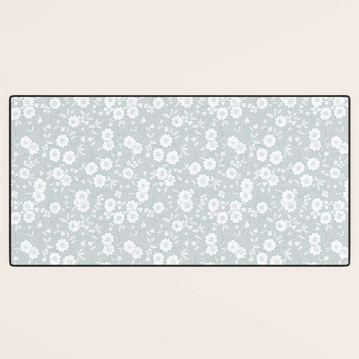 Cluster Flower Vines - Mint Desk Mat Gallery Image 3