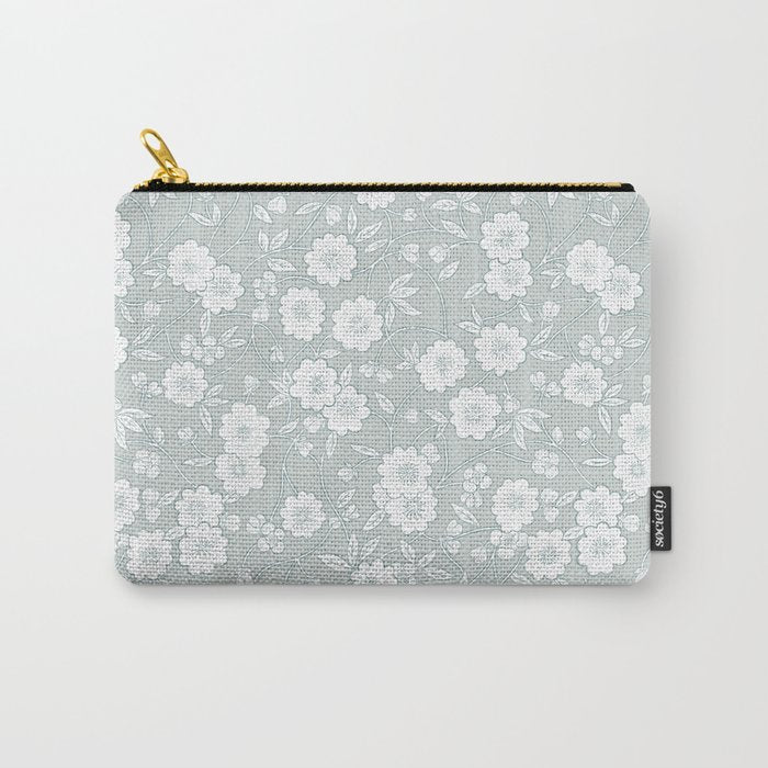 Cluster Flower Vines - Mint Carry All Pouch Gallery Image 1