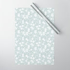 Cluster Flower Vines - Mint Wrapping Paper Gallery Image 1