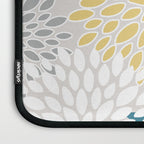 Garden Florals, Yellow, Teal, Gray Laptop Sleeve Gallery Image 3