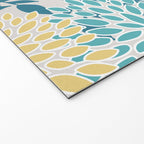Garden Florals, Yellow, Teal, Gray Welcome Mat Gallery Image 2