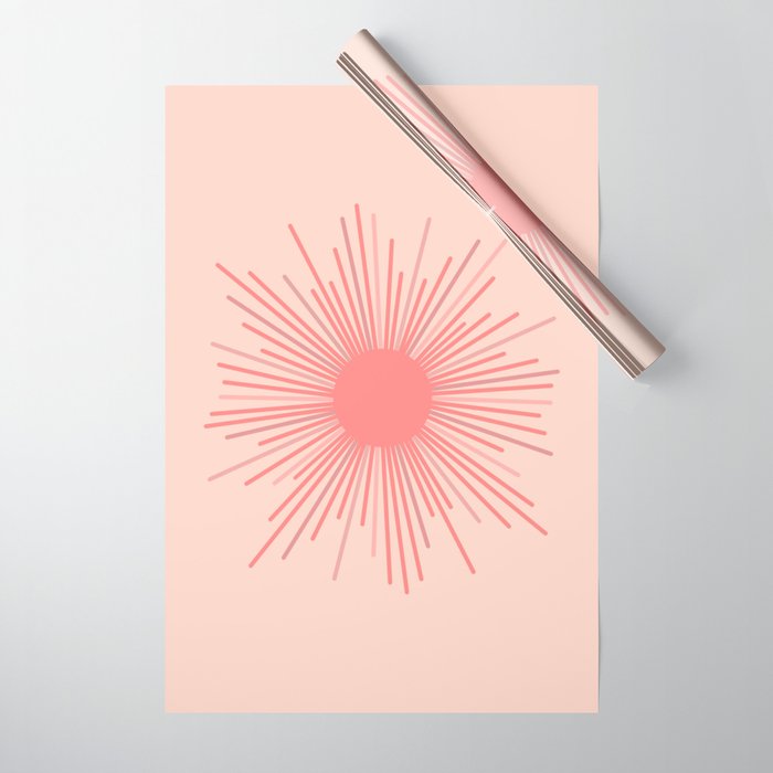 Pink Sun Wrapping Paper Gallery Image 1