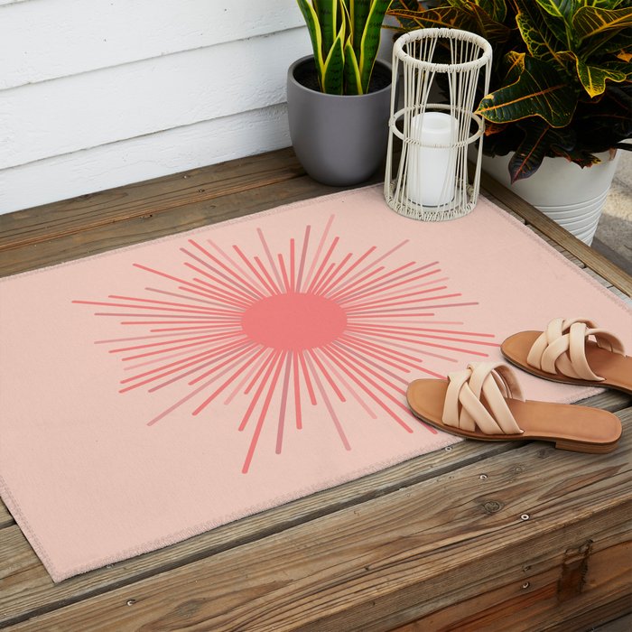 Pink Sun Outdoor Rug Gallery Image 2