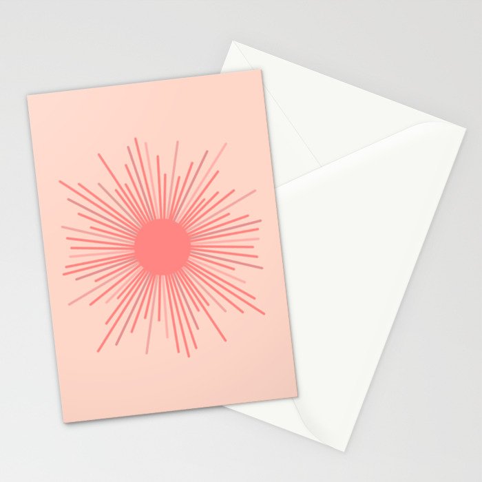 Pink Sun Stationery Card Gallery Image 2