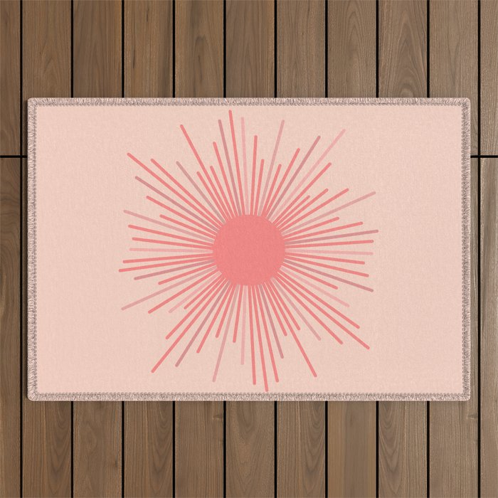 Pink Sun Outdoor Rug Gallery Image 1