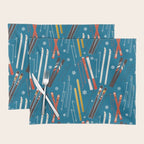 Nostalgic Winter Ski Scene Retro Holiday Pattern Placemat Gallery Image 1