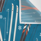 Nostalgic Winter Ski Scene Retro Holiday Pattern Wall Tapestry Gallery Image 3