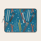 Nostalgic Winter Ski Scene Retro Holiday Pattern Laptop Sleeve Gallery Image 1