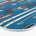 Nostalgic Winter Ski Scene Retro Holiday Pattern Bath Mat Gallery Image 3