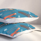 Nostalgic Winter Ski Scene Retro Holiday Pattern Pillow Sham Gallery Image 3