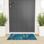 Nostalgic Winter Ski Scene Retro Holiday Pattern Welcome Mat Gallery Image 3