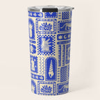 Vintage tropical summer patchwork tapestry pattern Travel Mug Gallery Image 1